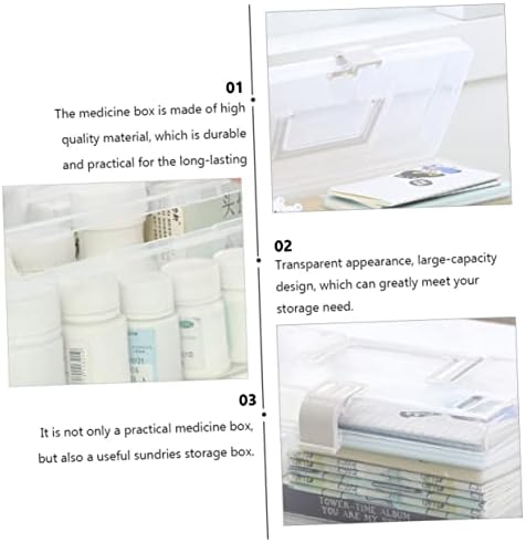 Caixa doiTool 2pcs caixa de medicamentos transparentes caixa de jóias transparente organizador de maquiagem de maquiagem