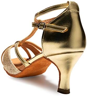 Sapatos de dança Mulheres Latin Salsa Bachata Sapatos Curça Curia Sapatos de dança de Dança de Casamento 2.76 '' Salto