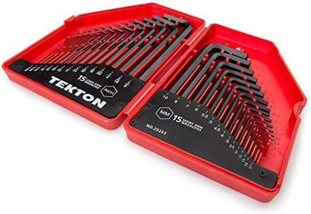 Tekton 3/8 polegadas de acionamento de 12 pontos e conjunto de catraca, 46 peças SKT15302 e chave de chave hexadecimal,