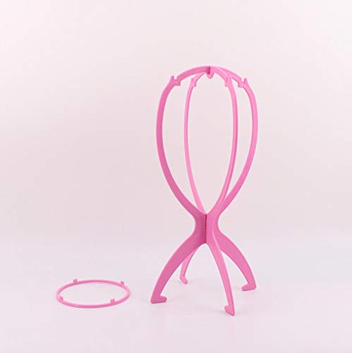 Wig Stand plástico rosa cor vermelha de 14,2 polegadas de altura