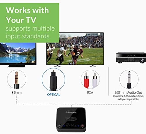 AVANTEE HT41899 PODENOS DE MEIOS Bluetooth 5.0 Dual Bluetooth para assistir TV com transmissor e fone de ouvido, controle de volume
