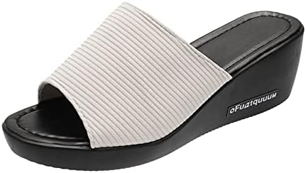 Flippers para mulheres, cunhas de moda ao ar livre Plataformas de praia Casual Flip Flip Sandals House House Damas de vaca