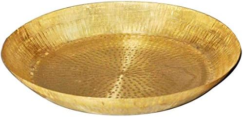 TheGlobalStore Indian Tradicional Brass Parat Pan Pan Pan Masker Dough Misturador Mesquitagem Tamanho: 12 polegadas