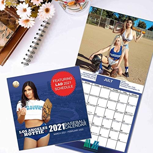 Die Hard Merch Los Angeles Hotties 2021 calendário de beisebol de rapaz / março21-feb22