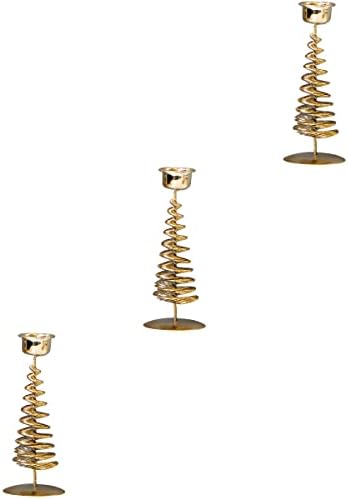 Partykindom 3pcs Natal Luxury Pine Tree Sform Candlestick para restaurante em casa Decorações de Natal Presentes Ornamentos