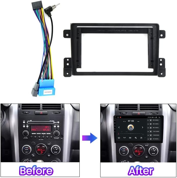 9 Painel de Fáscia de Rádio 9 para Suzuki Vitara 2004-2013 Arnês de estrutura estéreo