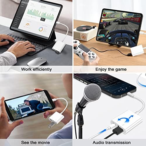 Adaptador USB Suntrsi para iPhone iPad, adaptador OTG feminino USB para microfone de câmera, adaptador USB portátil com porta de carregamento, plug and play, fácil de usar