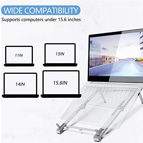 Suporte de ondas de caixa e montagem compatível com Dell Latitude 3420 - Pocket Aluminium Stand 3 -em -1, portátil e vários ângulos de ângulo para Dell Latitude 3420 - Prata metálica de prata