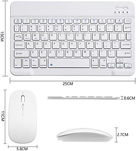 O teclado Bluetooth Ultra-Slim e o Mouse Rouse recarregam o conjunto de teclado sem fio portátil portátil Conjunto de teclado para iPad Apple iPhone IOS 13 e acima de Samsung Tablet smartphone Android Windows
