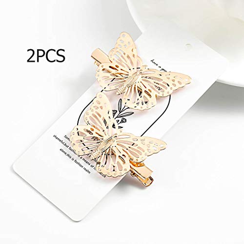 ADFLYCO BOHO Butterfly Cabinet Clips Defina Jóias de Acessórios para Cabelo Vintage Gold para Mulheres e Meninas