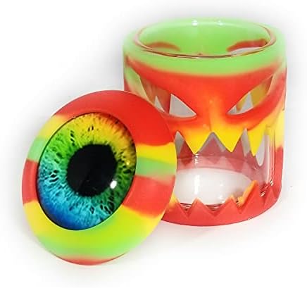 Singlenett Silicone Halloween Eye Glass Herb Jar Folha Stash Recipiente com ar apertado e selo à prova de cheiro