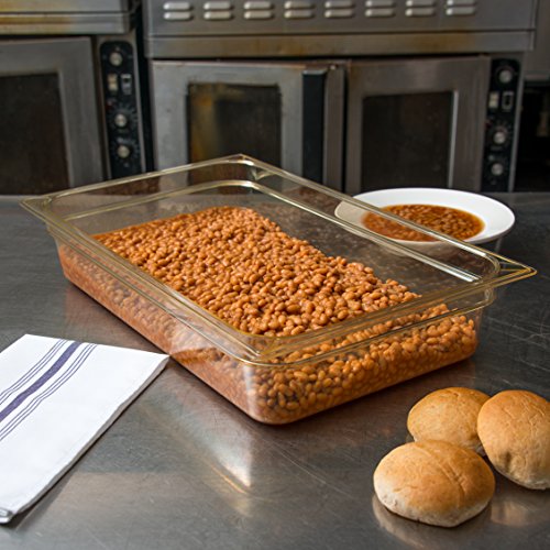 Carlisle FoodService Products 10401b13 StorPlus High Heat Food Pan, 4 de profundidade, tamanho completo, âmbar