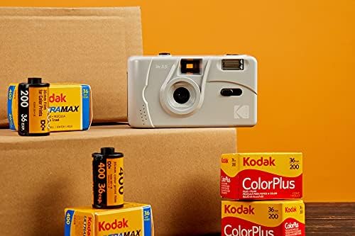Kodak M35 Reutilizável M35 Câmera de filme de 35 mm, foco fixo e grande angular, construir em flash e compatível com cor de