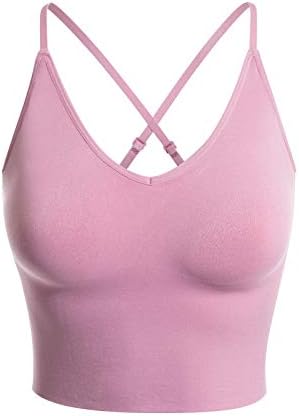 Design da Olivia Women Feminless Workout Sports Sports Bra Cami Cropped Yoga Top com tiras ajustáveis