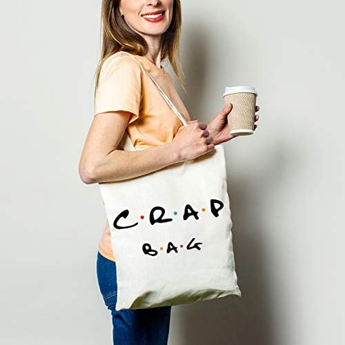 Bolsa de merda engraçada Bag de algodão natural | Friends tem temas de compras ecologicamente corretas bolsas de ombro de bolsa de