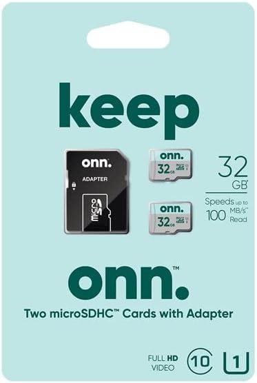 Onn. 32 GB Classe 10 U1 Card de memória flash 2-PACK