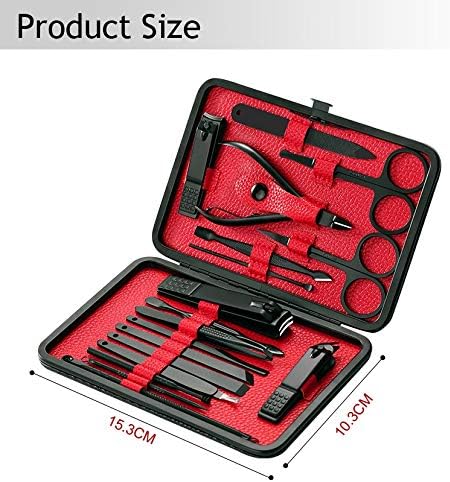 TJLSS 18pcs/conjunto de ferramentas de apartamento de unhas multifuncionais Definir Kit de tesoura de tesoura de beleza Manicure Pedicure Clippers Kit