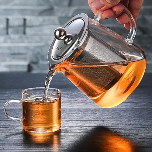 1300 ml de bule de vidro com infusor removível, panela de chá grande de fogão, maçane