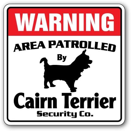 Cairn Terrier Security Sign Area Patrolle Pet Pure Pured Dog Aviso Presente