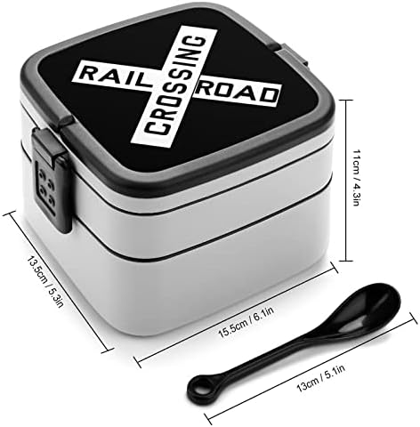 Railroad Crossing Double empilhável Bento Lunch Box Recainer para viagens de piquenique para trabalho escolar