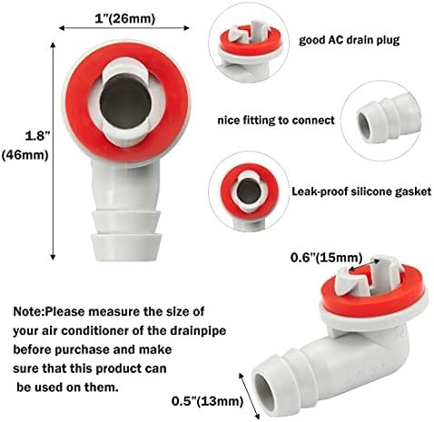 Litkiwi Kit de drenagem de ar condicionado de janela melhorado, encaixe de cotovelo da mangueira de drenagem AC e 10feet aprimorados