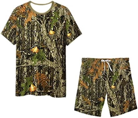 T-shirt de caça a impressão completa keusyoi moda full shirt fino traje casual masculino de canela curta masculino de manga curta