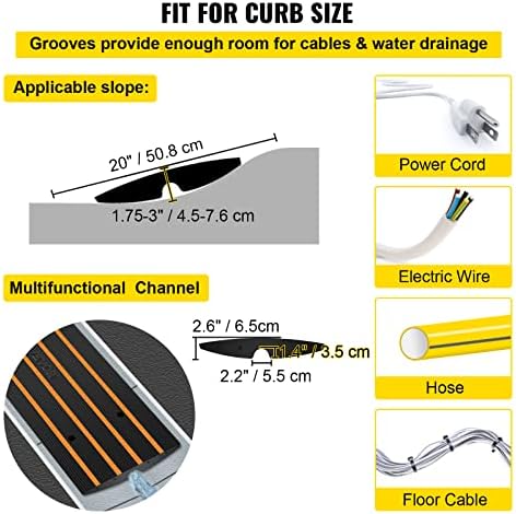 Rampa de meio -fio Vevor, 2 pacote 1 ponte de meio -fio de canal, 22046 lbs Capacidade de entrada da entrada de automóveis