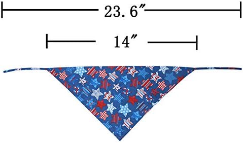 2 pacote de bandeira americana cachorro bandana usa bibs de triângulo de cachecol acessórios reversíveis para cães animais de estimação