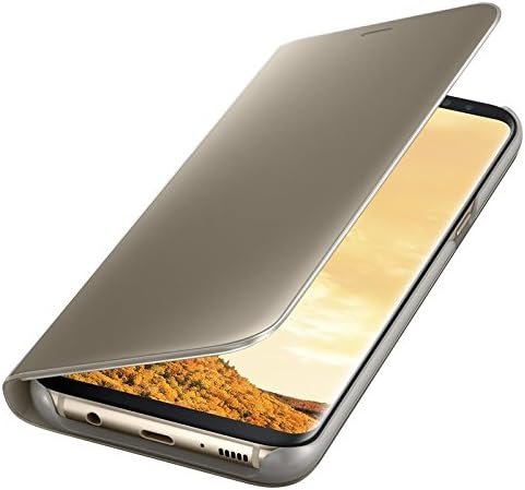 Samsung EF-ZG955CFEG Clear View Standing Toupe Flip Case para Galaxy S8+, ouro