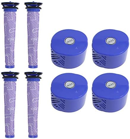 4-PACK 965661-01 Cabeça do motor do pré-filtro e 9667441-01 Substituição do filtro do motor HEPA POST para Dyson V6 Baby+Vacuum