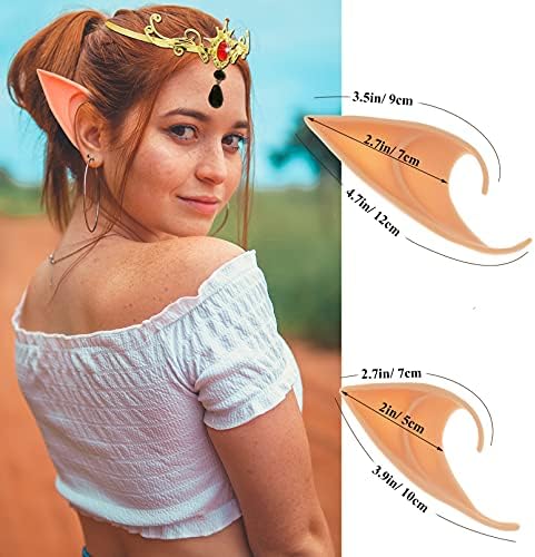 RECHICGU 4 PARES ELFA BUFFS COSPLAY FEIRA PIXIE ELVELES ELVENS BRIAÇÕES FILIGRÁVEL EAR DIPS DE EAR ATAS AS QUEIRAS TAUSEL CRINHAÇÃO