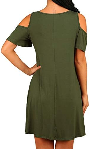 Vestido curto da OfficPB para mulheres, vestido de ombro para mulheres, vestido de cor sólida para mulheres, vestidos de verão