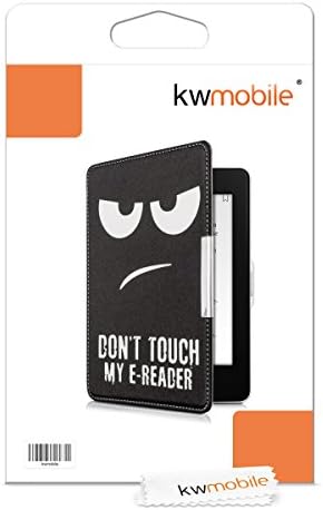 Kwmobile Case Compatível com Kindle Paperwhite - Case PU E -Reader Tampa - Não toque no meu e -reader branco/preto