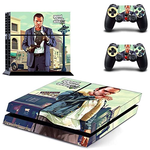 Game Grand GTA Roubo e Bauto PS4 ou PS5 Skin Stick para PlayStation 4 ou 5 Console e 2 Controllers Decal Vinyl V5269