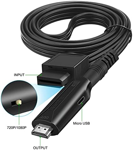 Wii para HDMI 1M Conversor de cabo, 1080p/ 720p Wii HDMI Saída de saída de vídeo Wii HDMI Converter suporta todos os modos