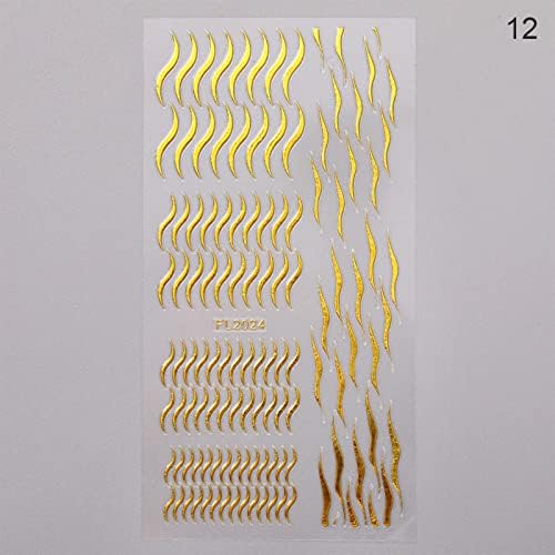 Gold 3D prego adesivo linhas de faixa de faixa de unhas adesivos adesivos fita de listra adesivos de prateleira de diques de