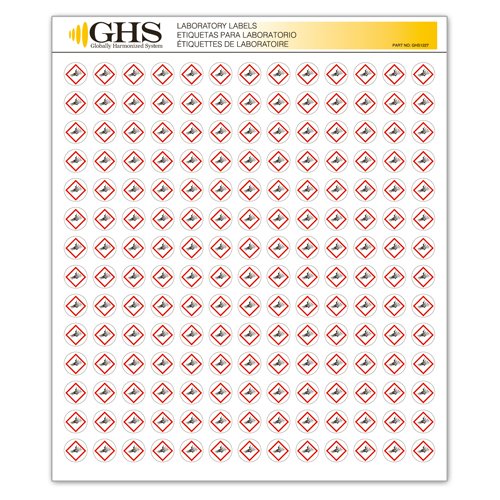 GHS/Hazcom 2012: rótulo de pictograma da classe de risco, bomba explodindo, 1/2 cada
