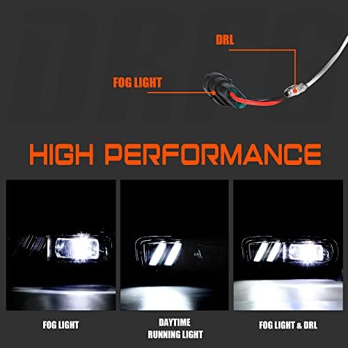 DRFG LED Fog Light com DRL Compatível para 1999-2002 Chevy Silverado 1500 2500, 2000-2001 Silverado 3500, 2000-2006 Chevrolet Suburban