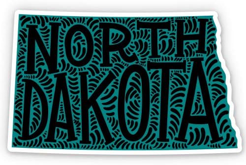 GT Graphics Dakota do Norte Letters fofas nativas locais - adesivo de vinil de 3 - para laptop de carro i -pad capacete