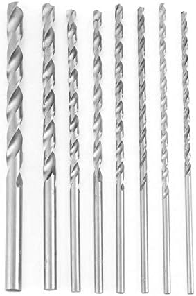 Zrong 8pcs/conjunto de 4-10 mm bits de broca longa de alta velocidade de aço reto shank bit de perfuração para madeira