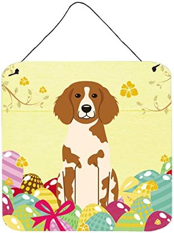 Tesouros de Caroline BB6072DS66 Ovos de Páscoa Brittany Spaniel Wall ou porta pendurada estampas, decoração de casa de banheiro da