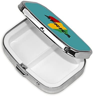 Rasta Africa Map Square Mini Box Caixa de comprimidos METAL MEDICE Organizador Travel Caso de comprimidos portáteis amigáveis