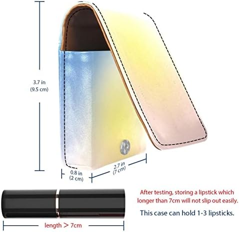 Bolsa de batom de batom de maquiagem de oryuekan com espelho portátil de armazenamento de batom portátil Organizador de armazenamento de brilho labial, arte de gradiente colorido arte