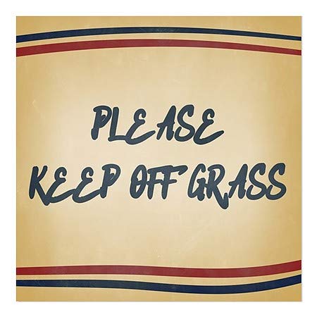 CGSignLab | Por favor, mantenha a grama -Notalgia Stripes Janela se apega | 16 x16