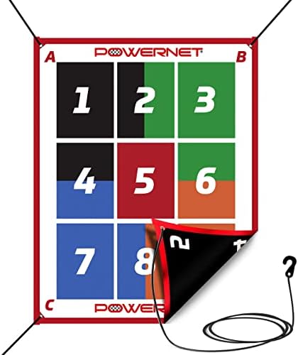 PowerNet Numered Pitching Pad | Alvo de softbol de beisebol | Equipamento de prática de arremesso | Leve para fácil viajar | Melhorar o comando