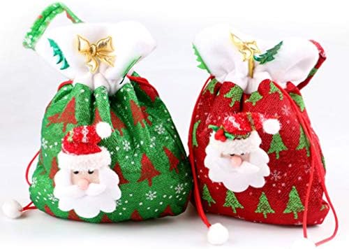 NUOBESTY SACOS DE PRESENTE DE PANTA 3PCS Bolsas de Natal Bolsas de Candros de Xmas Tecido Papai Noel Papai Noel Snoving
