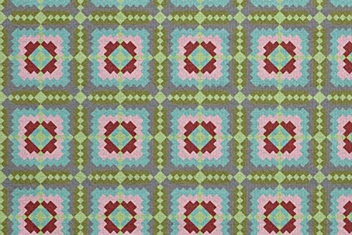 Toalha de tapete de ioga étnica de Ambesonne, quadrados geométricos boho de flores fractais internas de impressão