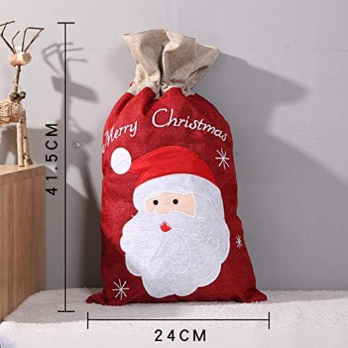 Kisangel Old Men Gifts 1pc Linen Christmas Sacos presentes, bolsa de presente de linho vermelho de linho