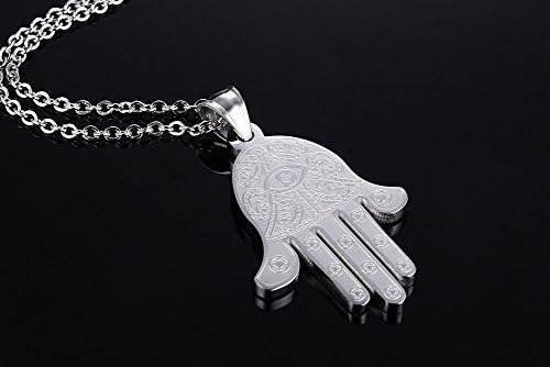 Blowin Gift para sua mão de hamsa de aço inoxidável prateado com mal o olho mal boa sorte colar de charme de charme