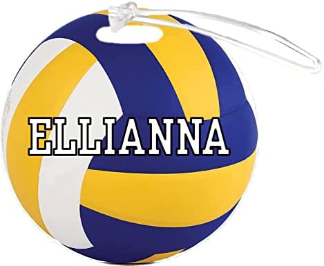 Volleyball Ellianna personalizável 4 polegadas reforçada Bagagem plástica Tag Adicione qualquer número ou qualquer nome de equipe